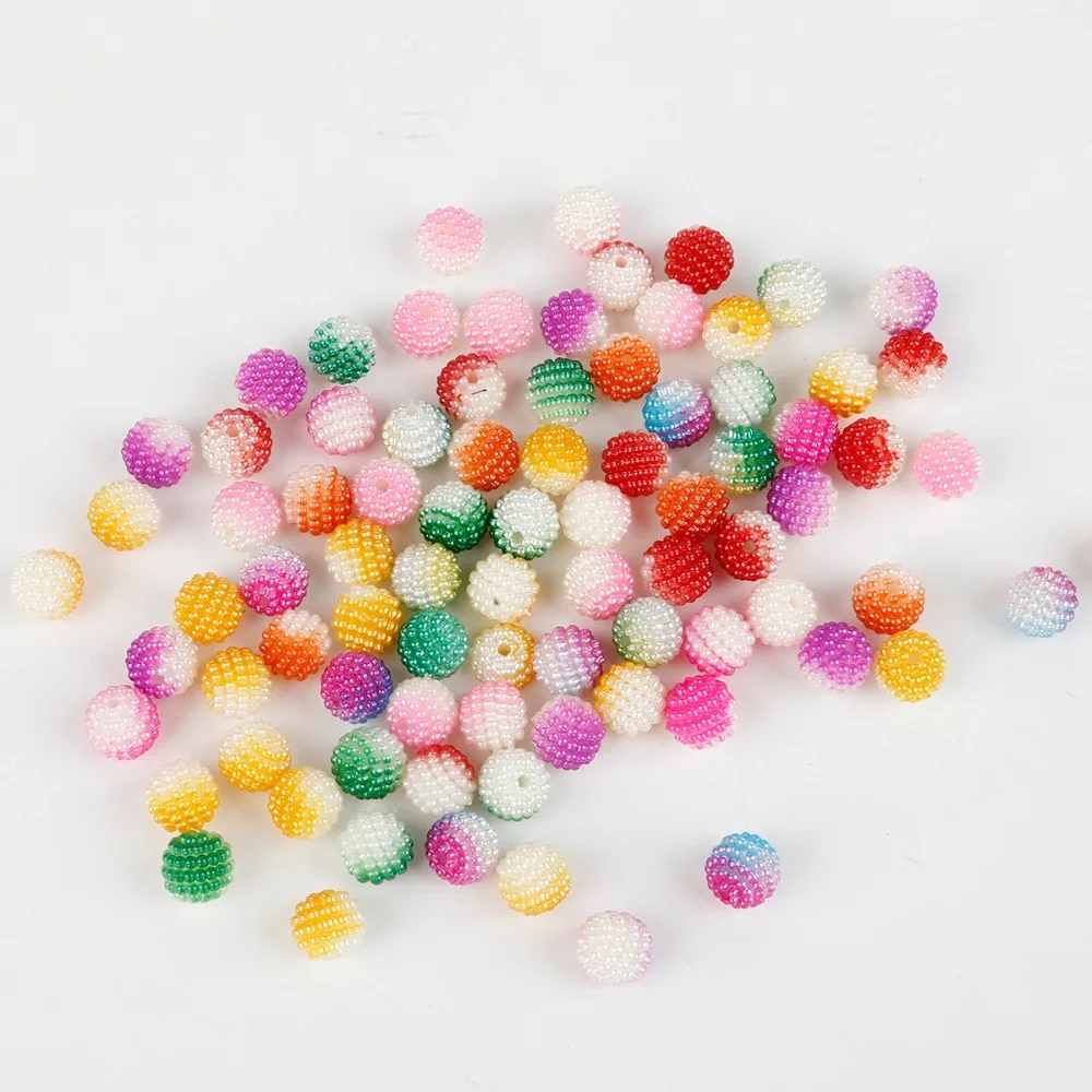 

Fashion 10MM Mixed Color Round Pearl Beads with Mini Pearl Beads for Jewelry Making Fitting DIY Earring Necklaces