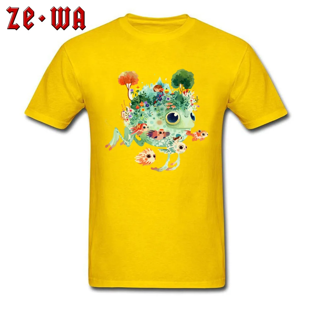 Tops Shirt Printed Tshirts Summer/Autumn Designer Print Short Sleeve 100% Cotton Round Neck Men's T Shirts Print colombia nucleus art  green frog yellow