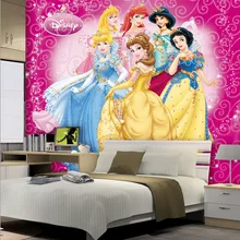 Красивые принцессы для девочек детские обои 3D фото обои на заказ настенные фрески мультфильм интерьер спальня Детская комната Декор розовый