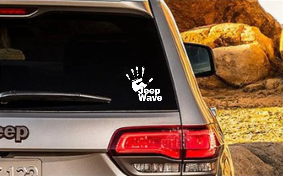 Забавная виниловая наклейка на руку Jeep Wave для автомобиля, Стайлинг Jeep Talk, автомобильные наклейки s и Переводные картинки для Jeep Wrangler Cherokee Compass