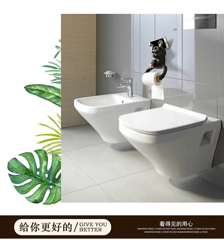 Европейский держатель для туалетной бумаги в виде обезьяны для ванной комнаты, водонепроницаемый держатель для бумаги из соломы и смолы, настенный держатель LO62152