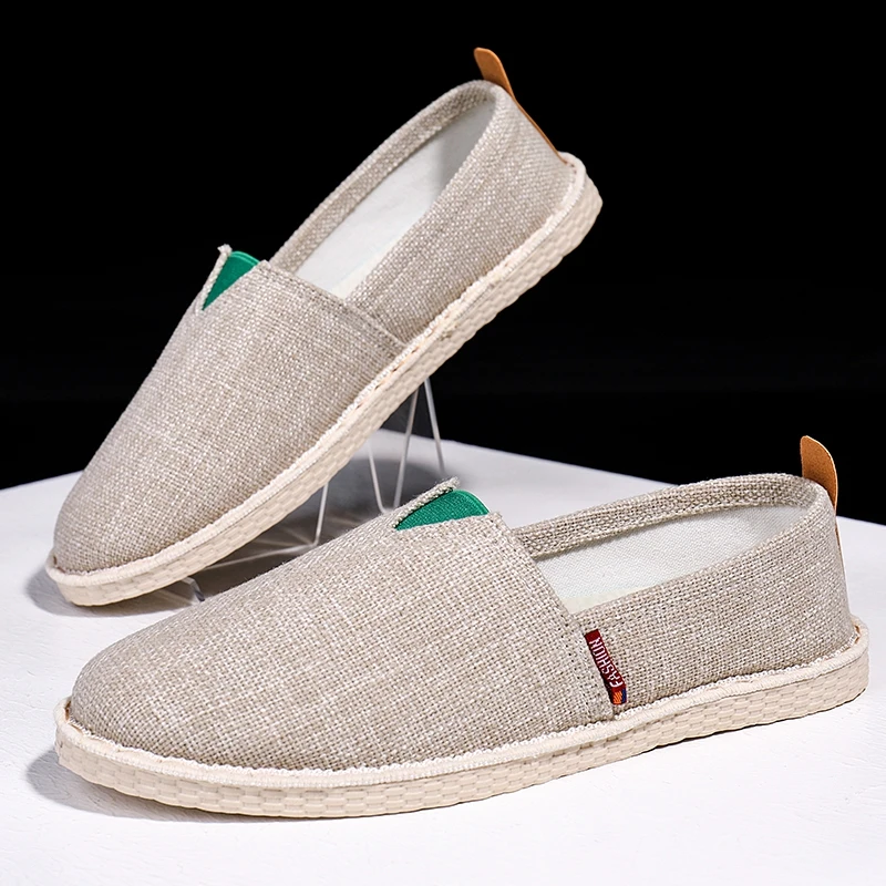 

Fashion Mens Shoes Casual Male Breathable Canvas Shoes Men Summer 2019 Soft Slip On Espadrilles For Men Loafers Driving Shoes