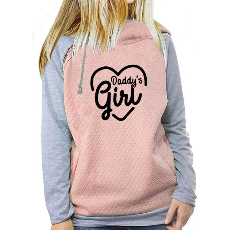  2020 New Fashion Daddy Girl Print Tops Hoodies Sweatshirt Femmes Women Sweatshirts Frauen Thick Cot