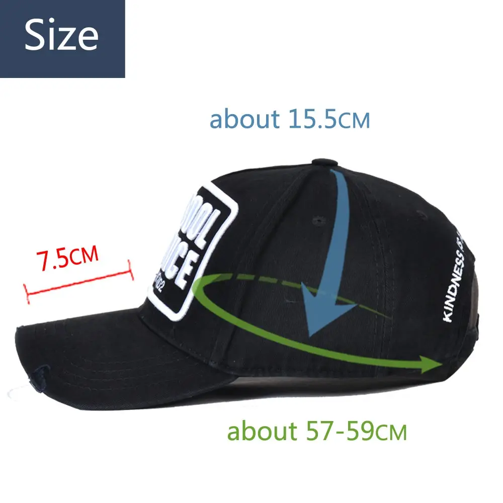 Alta calidad DSQICOND2 algodón ser fresco ser agradable bordado Gorra de béisbol hombres mujeres negro Dad sombreros Casquette Gorra Beisbol