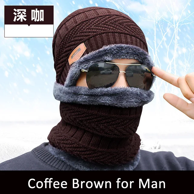 Новая зимняя флисовая шапка-охотник, теплая Русская Шапка-ушанка, стильная шапка с ветрозащитным шарфом, многофункциональная для мужчин и женщин - Цвет: Brown for man