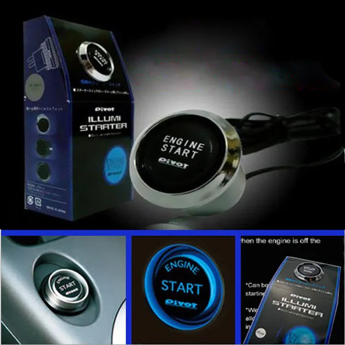 

12V Car Engine Start Push Button Switch Ignition Starter Kit Blue LED Hnad Brake Testing Interface Alarm Entry#y4