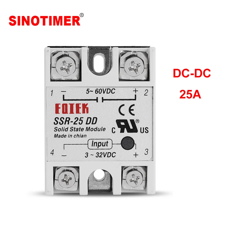 

SSR-25A DC Control DC Industrial Solid State Relay SSR with Protective Flag for Temperature Controller