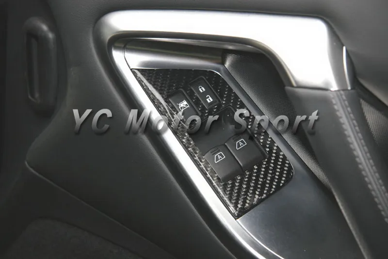 Автомобильные аксессуары сухой углеродного волокна стиль rsw переключатель окна Панель крышка подходит для 2008-2013 R35 GTR RHD переключатель окна Панель крышка