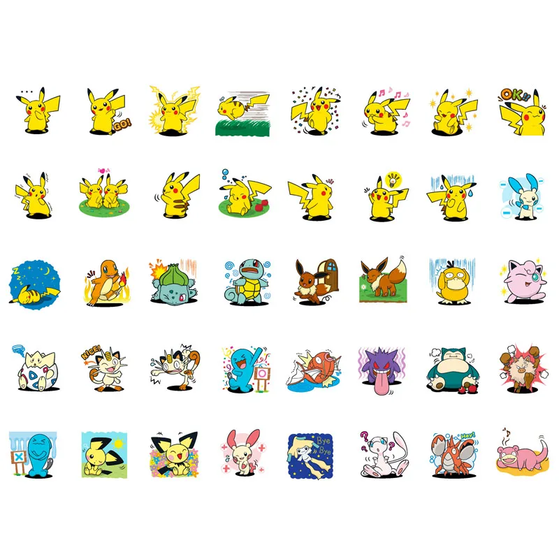 

1 PCS Kawaii Pokemon Go Pikachu Korean Aesthetic Diary Stickers Material Escolar Office Accessories Organizer School Supplies
