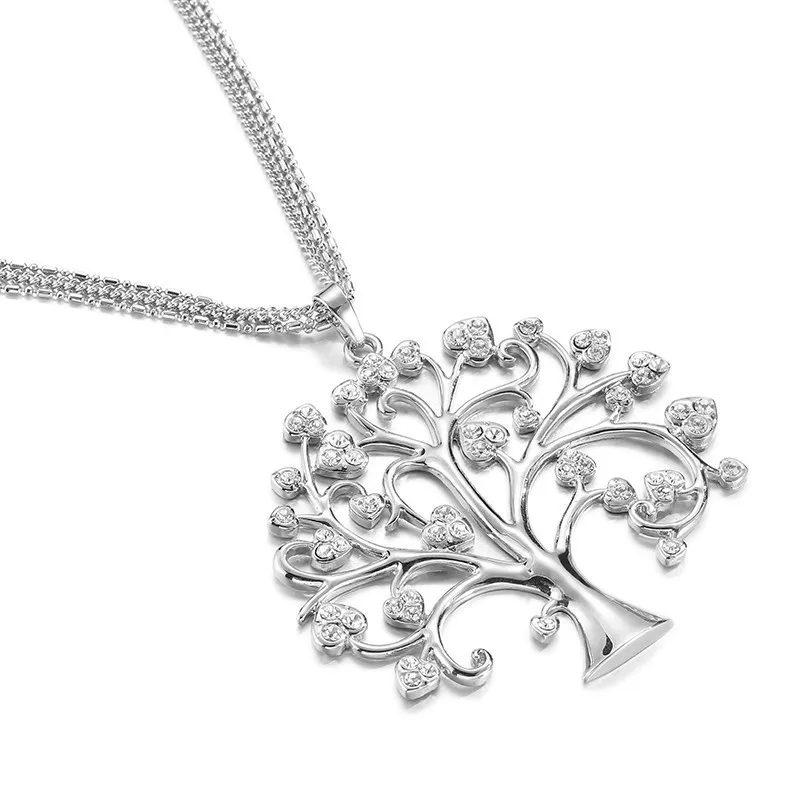Ожерелье с подвеской Дерево жизни женские ювелирные изделия мода CZ Кристалл серебро Роза заявка на цвет золота ожерелье s& Подвески
