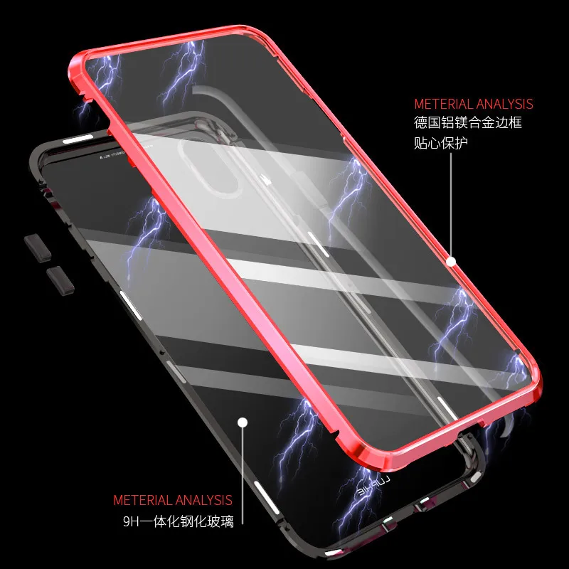 Чехол с двойными гранями из закаленного стекла для iPhone XS Max XR X чехлы магнитной