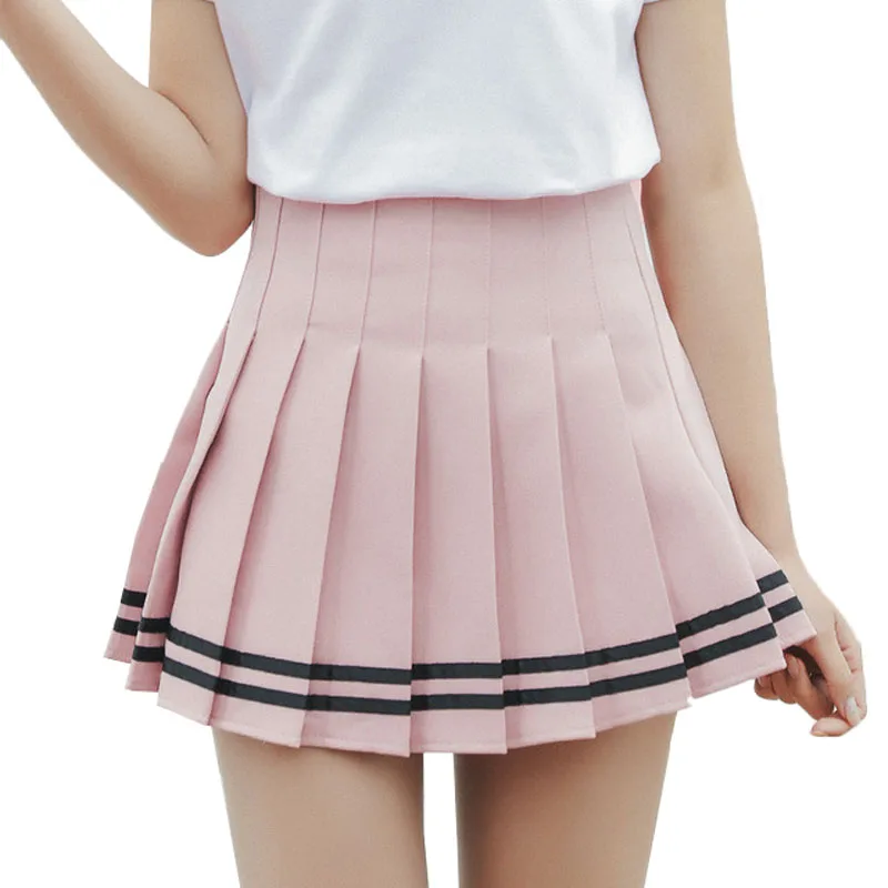 2019 для женщин клетчатая юбка Лолита стиль Harajuku Kawaii сладкий полосатый юбки для мини милые школьная форма Saia Faldas юбка женская