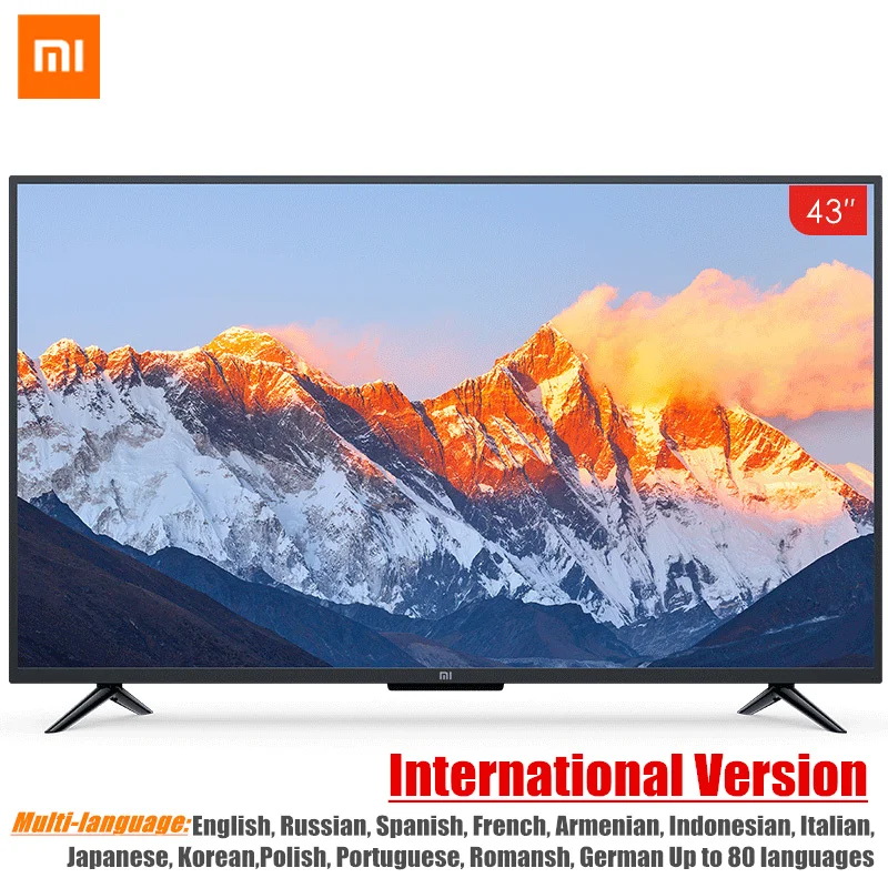 Глобальная версия Сяо mi Smart ТВ 4A 43 cm светодиодный Full HD Android 8 0 Ultimate PatchWall 1 GB Ultra яркий