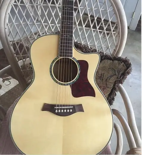 

free shipping top quality Byron solid acoustic guitar new customize 8sounds music single cut acoustic electric guitar