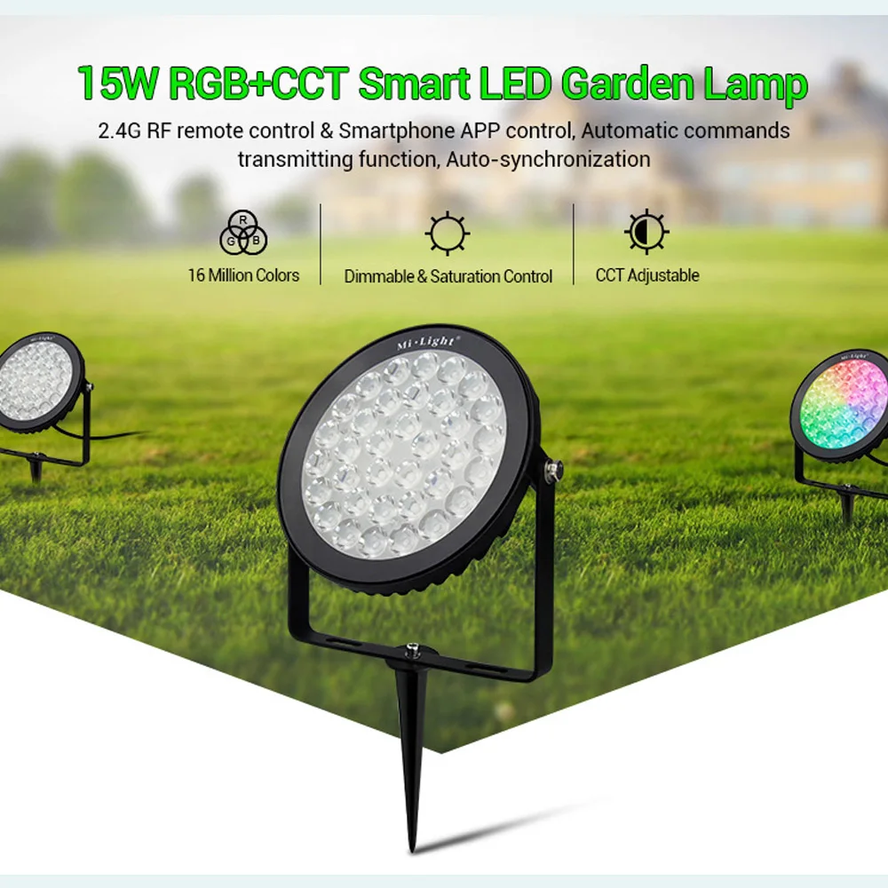 Новый Умный 15 Вт RGB + CCT светодиодный садовый светильник наружный Точечный