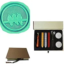 MDLG Старинные Три Пение Птиц Индивидуальный Логотип Свадебные Приглашения Сургучной печати Уплотнительная Штамп Палочки Spoon Подарочный Бокс-Сет Комплект