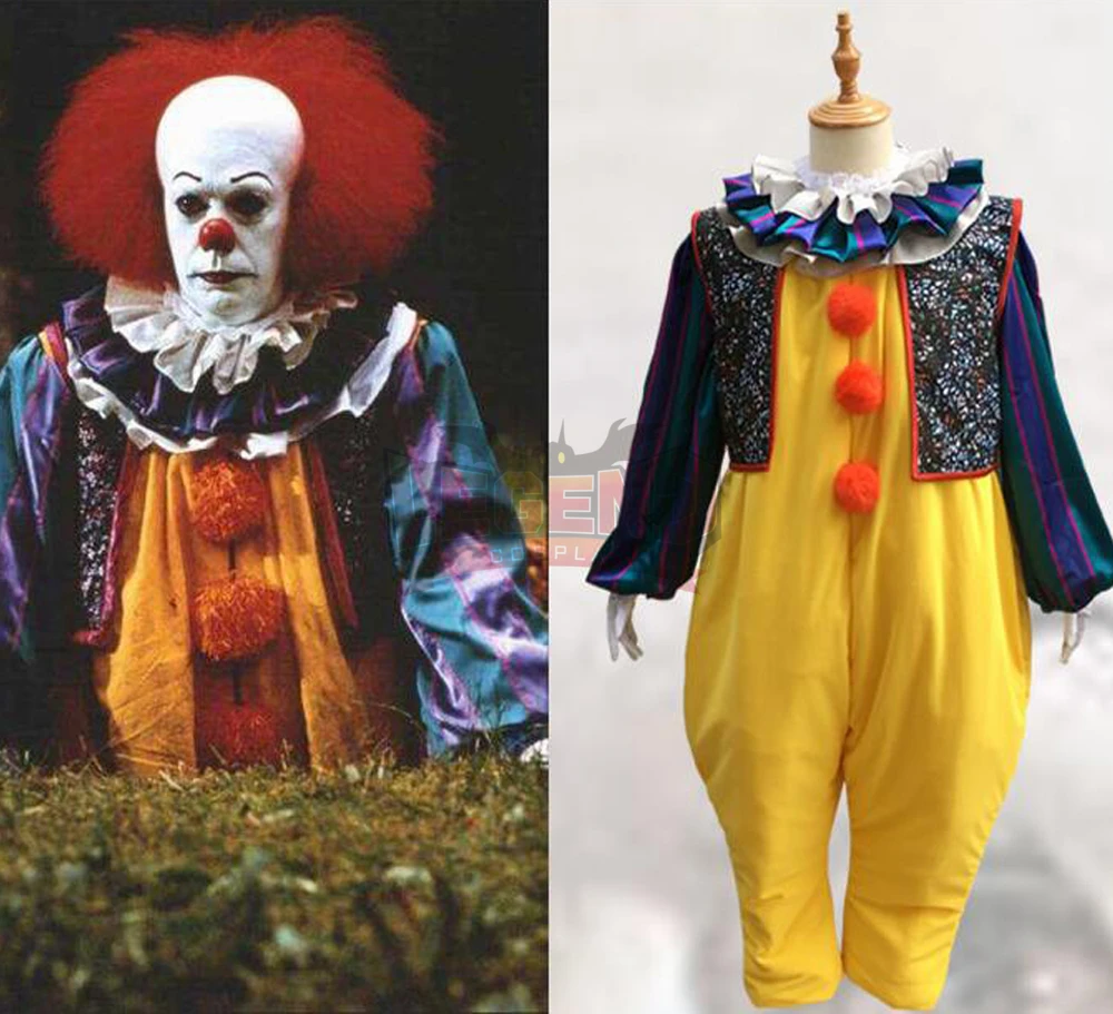 Stephen King's It Pennywise Cosplay Costume Clown Joker Evil Horror