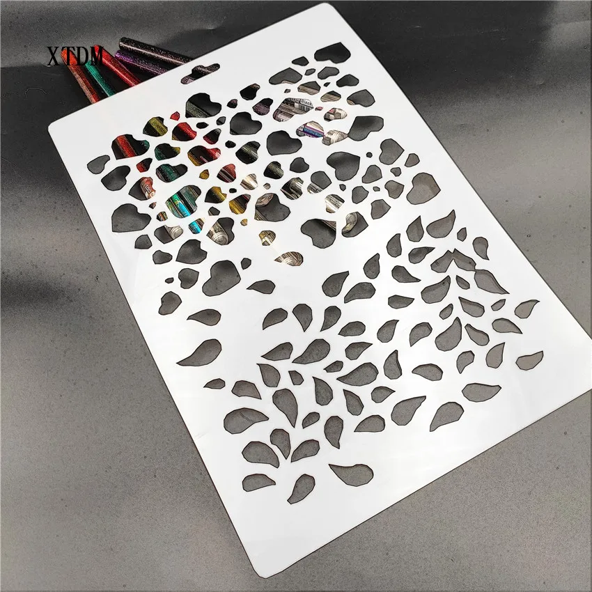 

Leaf plastic mold shield DIY cake scrapbook stencils hollow Embellishments printing lace ruler Valentine's Day