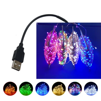

5M 10M Silver Wire DC USB LED String lights Holiday lighting For Garland Fairy Christmas Tree Wedding Party Decoration RGB Red