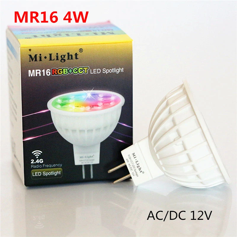 1 комплект 110 В 220 в 12 Mi Светодиодная лампа E27 GU10 MR16 с регулируемой яркостью RGB CCT 4 Вт