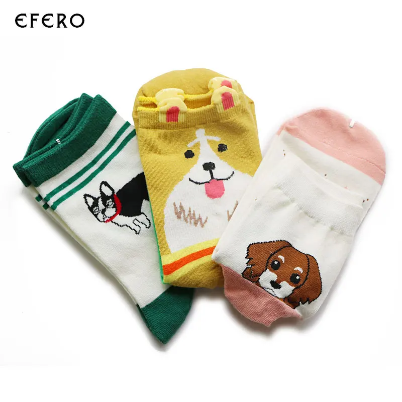 3Pairs 3D Socks Print Cartoon Character Women Socks Chausettes Femme