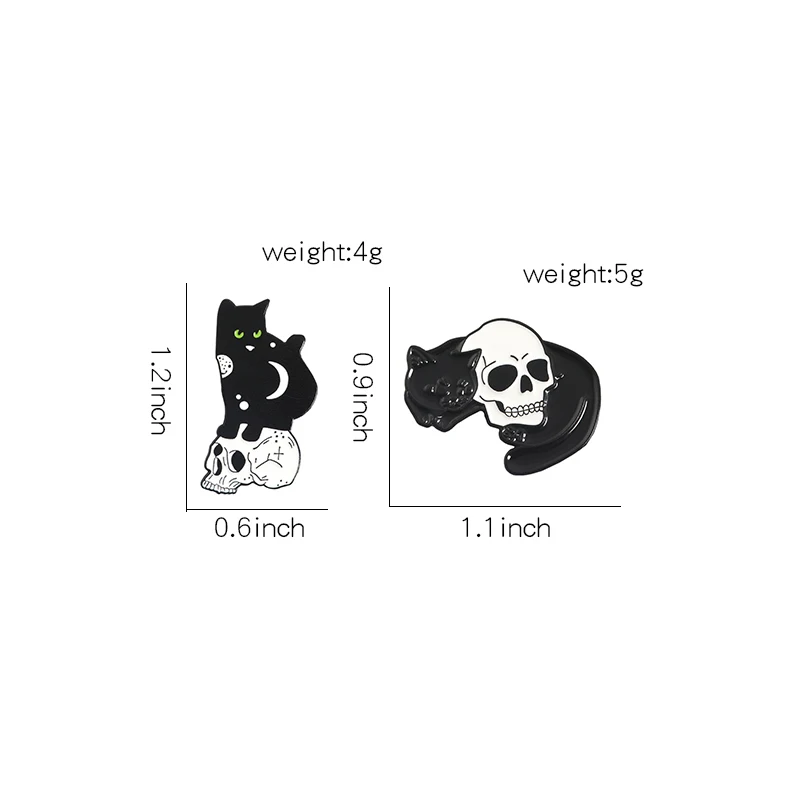Аксессуары для вечеринки в стиле Хэллоуин Череп Скелет Mohaw пицца Роза цветок кошка ведьма брошь Кнопка эмаль Нагрудный значок готическое ювелирное изделие