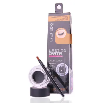 

Eyes Makeup Waterproof Black Eyeliner Gel Gel Eye Liner With Brush 24 Hours Long-Lasting Cosmetic