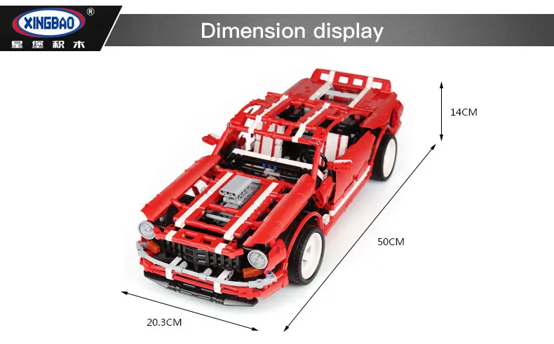 XingBao 07001 2000 шт. Творческий MOC серии 2014 Muscle Car набор образования детей строительные блоки кирпичи игрушки модель