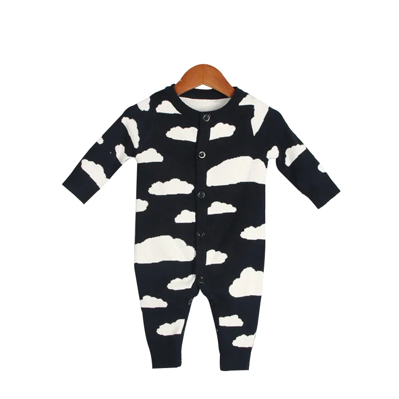 Crochet Baby Romper Rain Clouds Cartoon Romper For Boys Girls Cotton Warm Winter Jumpsuit Knitted One -Picece Baby Boys Clothing (9)