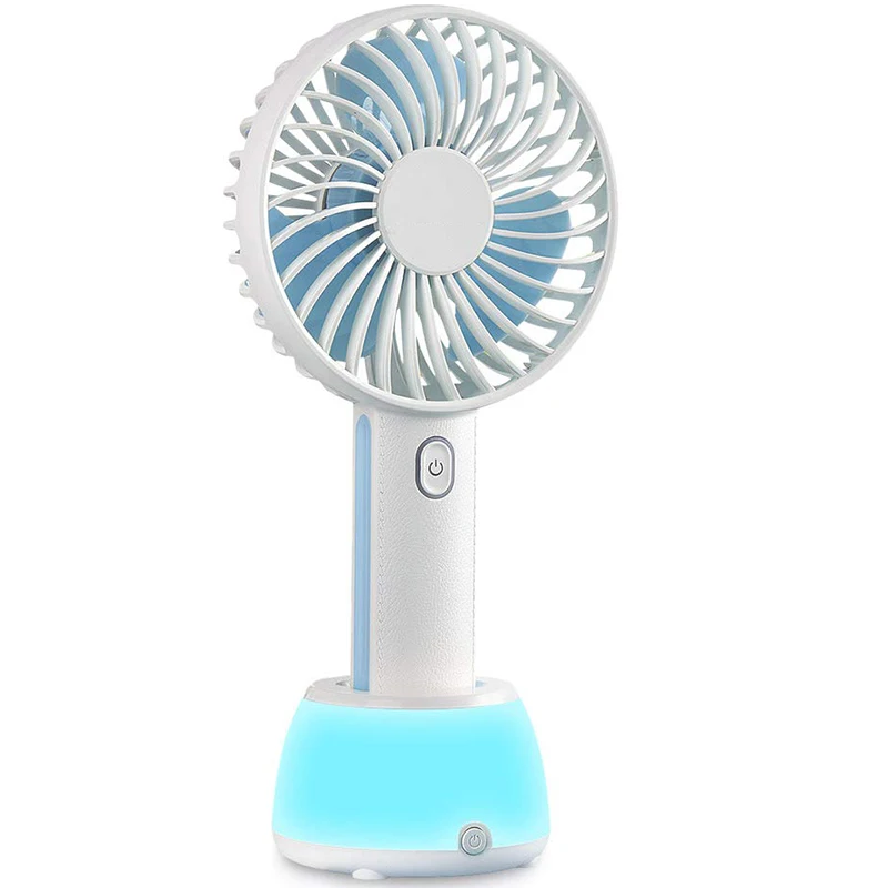 

Mini Handheld Fan, Mini Usb Fan With Led Night Light, Lightweight Portable Personal Battery Operated Usb Fan Desk Desktop Tabl