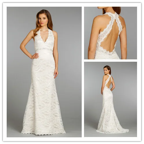 Photo for wedding dress v neck low back