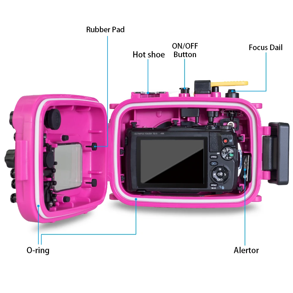 Чехол Seafrogs для Olympus TG 5 чехол подводной камеры 60 м/195ft TG5 водонепроницаемый с двумя