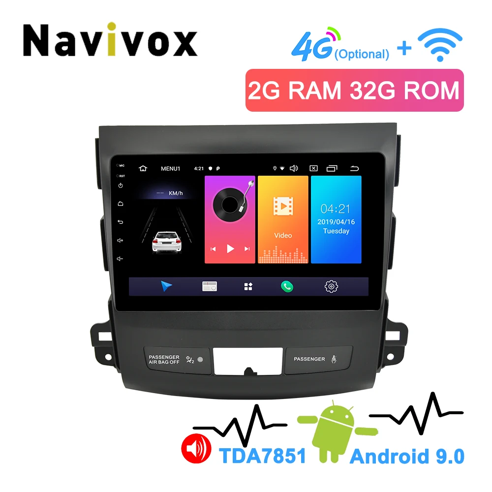 

Navivox 2 Din Android 9.0 Car Multimedia Radio For Mitsubishi Outlander XL 2 2005-2011 C-Cross 2007-2012 Peugeot 4007 2007-2012