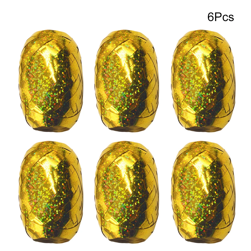 6 шт баллон Пластик керлинг лента-лазер веревки Цвета для вечерние Свадебный шар декоративный шар украшения