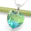 Luckyshine-pendentifs en forme de cœur et de Tourmaline, pendentifs de mariage en argent, en russie, aux états-unis et en australie, colliers pour filles ► Photo 2/5