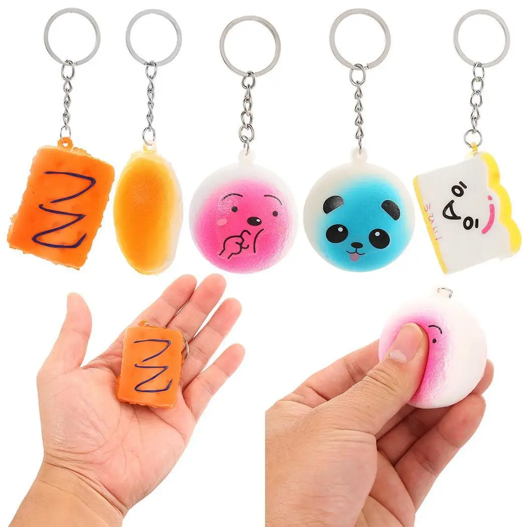 

Soft Cartoon Squishy Slow Rising Relieve Decompress Squeeze Toy 1 Pack Above 6 years old with Keyrings Strap