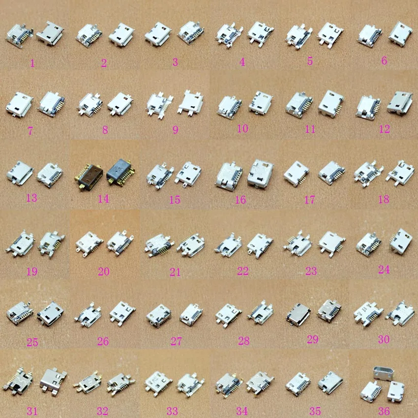 

36 models v8 micro usb connector Very common charging port for ZTE for Huawei and other brand mobile usb jack