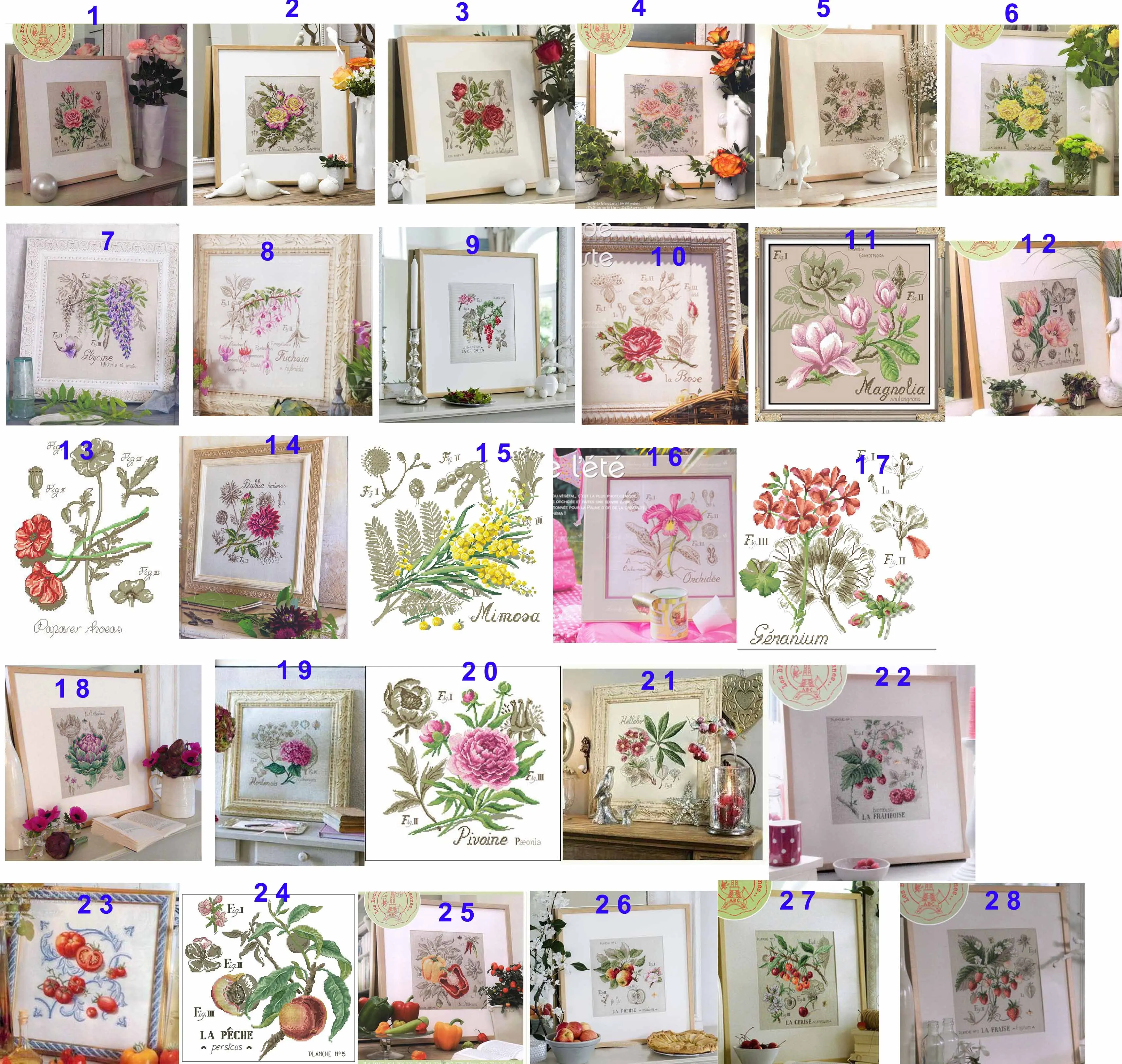 

Gold Collection Counted Cross Stitch Kit flower fruit vegetable flowers fruits vegetables, 1 set only, please pick one