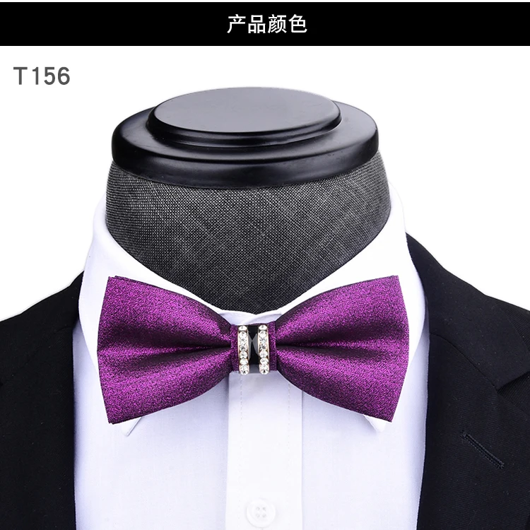 Свадебный галстук-бабочка с металлическими кристаллами для смокинга, для мужчин и женщин, галстук-бабочка, черный, фиолетовый, синий, красный, для ююбы, для жениха, вечерние, банкетные