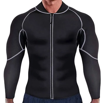 

Men T-shirt Fitness Long Sleeve Elastic Sweating Slimming Sauna Suit Sportswear Body Shaper Tees Gym Tops Workout Shirts Jacket