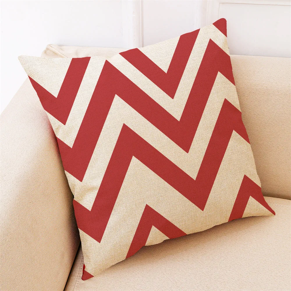 Красный чехол для подушки, домашний декор, Чехол на подушку, геометрические наволочки, покрытия для подушек, дивана, декоративные подушки, льняная смесь F301227