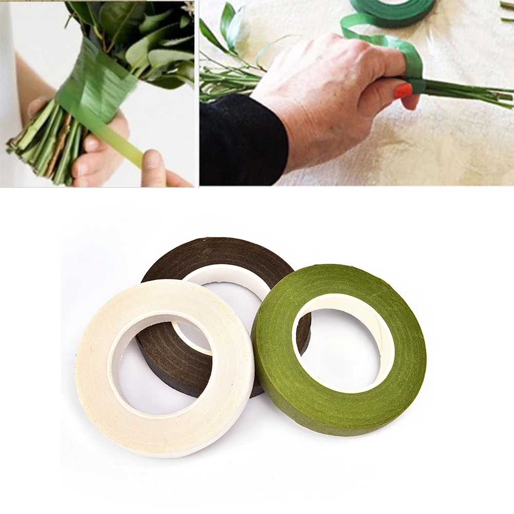

Self-adhesive Green Floral Stem Tape Corsages Buttonhole For Garland Wreaths DIY Craft Artificial Silk Flower