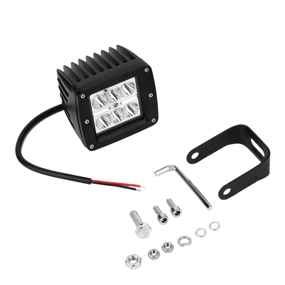 

5pcs 18W Double Row Square 6 LED Auto Light Spotlights/Floodlights 30/60 Degrees