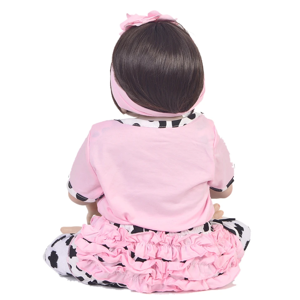 Лидер продаж Гавайская гитара 23 дюймов Reborn Baby Doll полный силиконовые средства ухода за кожей реалистичные Boneca Menina одежда розового цвета из коровьей кожи костюмы детские игрушки для детей, подарок