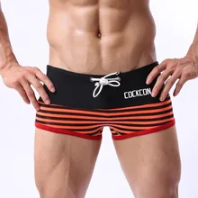 Новые мужские трусы, мужской полосный цветной блок, украшение, сексуальные трусы-боксеры с низкой талией для мальчиков