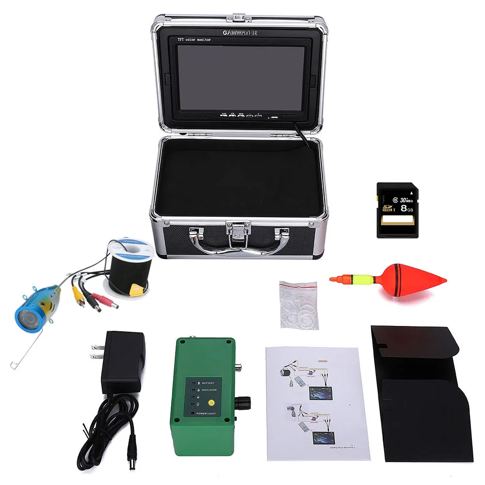 PDDHKK 7 ''TFT HD 1000TVL للماء فيديو تحت الماء الصيد كاميرا DVR صياد السمك 15 x IR 15 x الأبيض LED تسجيل TF بطاقة