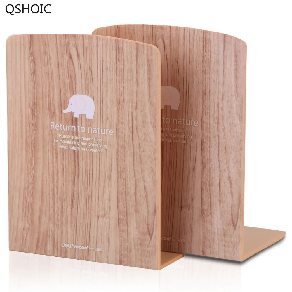 QSHOIC 1piar plastic bookend book holder book file plastic bookends