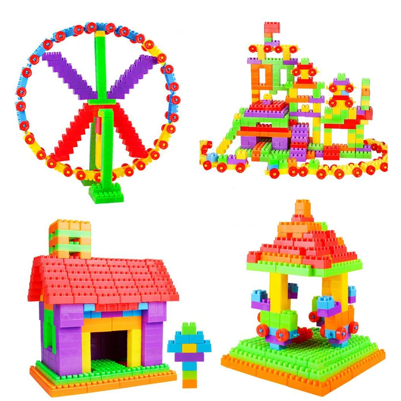 Новинка Забавный красочный детский Обучающий набор игрушек строительные кубики для игр наборы DIY блоки конструктора подарок 3 + лет пластик