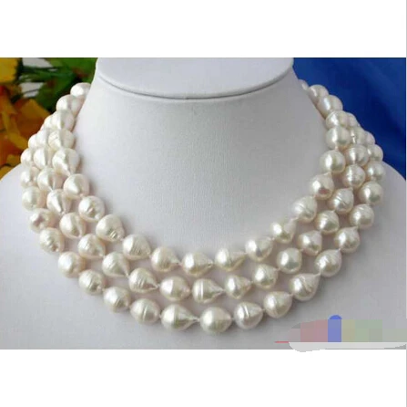 

Free Shipping p1321 LONG 50" 13MM DRIP WHITE FW CULTURED PEARL NECKLACE Noble style Natural Fine jewe