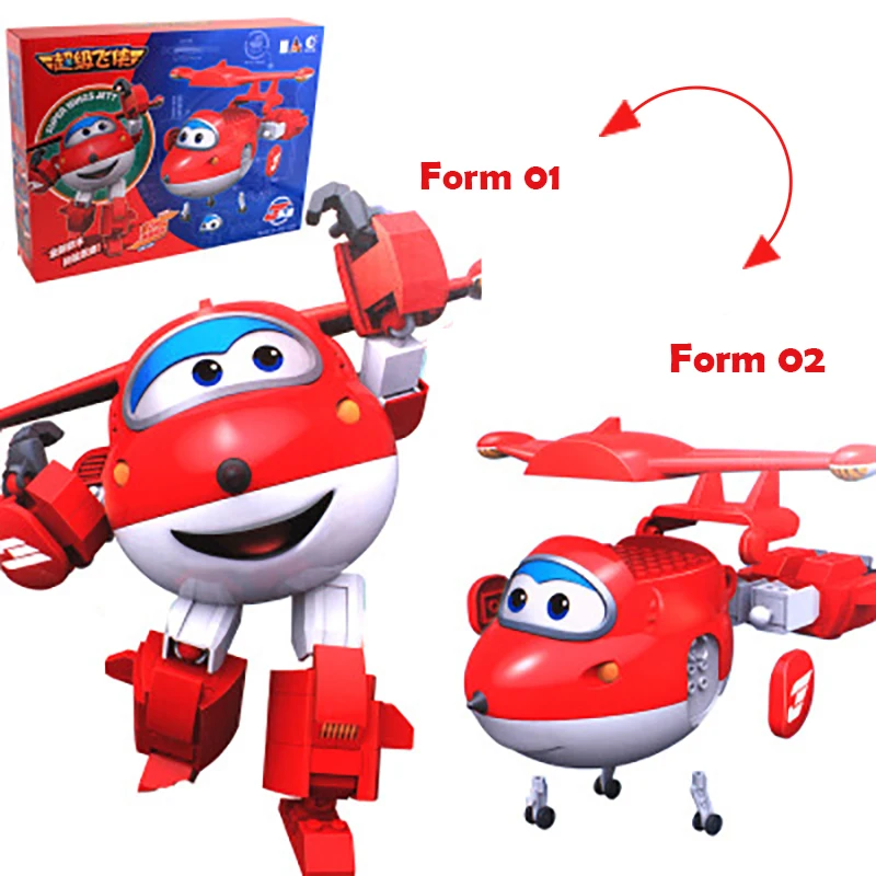 2018 All New 20cm Super Wings Jett Assembling Blocks Jet Plane Toys